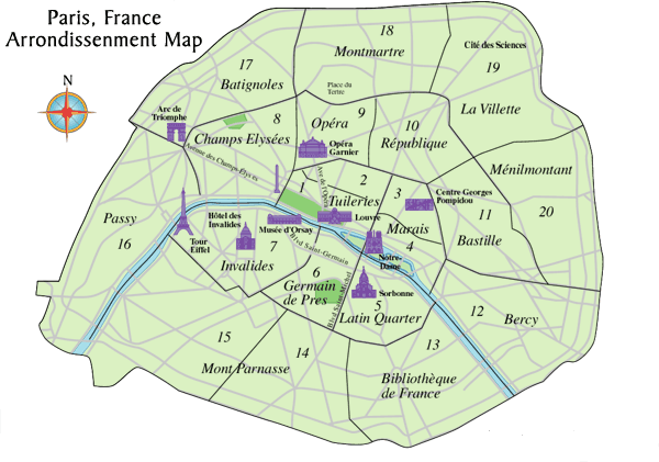 paris plan arrondissement. Arrondissements I walked today